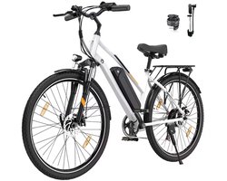 ELEKGO E26 – Electric City Bike – 250W Motor – 36V 12Ah Battery – 28” Wheels – 7-Speed – White