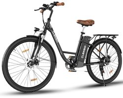 ELEKGO Elektrische Fiets EG31 - Trendy 28 Inch City Commuter EBike met Afneembare 36V 12Ah Lithium Batterij - Mountain E-Bike met 250W Motor - Damesfiets - 7 Versnellingen - IP54 Waterdicht