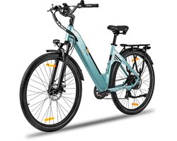Elektrische fiets 28 Inch - Damesfiets-Herenfiets-Aluminiumlegering- met 7 versnellingen -36 V 20 Ah -elektrische stadsfiets -Achterwielmotor 250W - Hydraulische schijfrem -tot 150km- IP54 Waterdicht - Blauw
