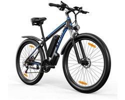 Elektrische Fiets E8 – 17.5Ah 48V/840 Wh Accu – Max Actieradius 100 KM - 29 Inch Banden - Maximale Snelheid 25 Km/H - LED Verlichting – SHIMANO Meertraps Systeem - Elektrische Stadsfiets - Zwart-Blauw