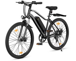 Elektrische Fiets EB3 – 36V 10.4Ah /376Wh Accu – Max Actieradius 85 KM - 26 Inch Banden - Maximale Snelheid 25 Km/H - Maximaal Draagvermogen 150 Kg - LED Verlichting – Compact & Geschikt voor Stad en Vrije Tijd - Elektrische Stadsfiets - Zwart