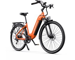 Elektrische Fiets ONESPORT OT05PRO - 140 km Actieradius - 810Wh/22.5Ah Accu - 28 Inch Wielen - Shimano 7 Versnellingen - Hydraulische Schijfremmen - Aluminium Frame - LCD Display & APP - Elektrische Stadsfiets - Oranje