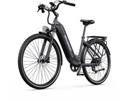 Elektrische Fiets ONESPORT OT05PRO - 140 km Actieradius - 810Wh/22.5Ah Accu - 28 Inch Wielen - Shimano 7 Versnellingen - Hydraulische Schijfremmen - Aluminium Frame - LCD Display & APP - Elektrische Stadsfiets - Technisch grijs