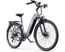 【Eindejaarsdeal】Elektrische Fiets ONESPORT OT05PRO - 140 km Actieradius - 810Wh/22.5Ah Accu - 28 Inch Wielen - Shimano 7 Versnellingen - Hydraulische Schijfremmen - Aluminium Frame - LCD Display & APP - Elektrische Stadsfiets - Grijsblauw