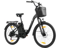 Elektrische Fiets TTGO C2 Pro - 250W Motor - 36V 18Ah Accu - Bereik 80-120km - 26" Banden Elektrische Stadsfiets - Shimano 7-Speed - 25km/u - Zwart