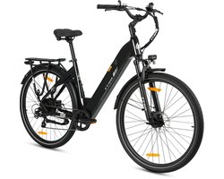 Elektrische Fiets TTGO C3 - 36V 18AH Accu - Actieradius Tot 120 Km - Aluminium Lage Instapframe - 28×2.0 Inch Wielen - Shimano 7 Versnellingen - Mechanische Schijfremmen - LCD Display - Elektrische Stadsfiets - Zwart