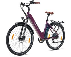 Elektrische Fiets TTGO C3 PRO - 36V 20AH Accu - Maximale Actieradius 120 Km - Aluminium Lage Instapframe - 28×2.0 Inch Banden - Shimano 7 Versnellingen - Hydraulische Schijfremmen - LCD Display - Elektrische Stadsfiets - Rood