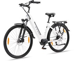Elektrische Fiets TTGO ZZ-28ST - 250W BAFANG Motor - 36V20Ah Batterij - 700C*45C Band - Shimano 9 Versnellingen - Hydraulische Schijfrem - Wit