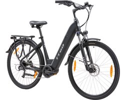 Elektrische Fiets TTGO ZZ 28ST Zwart - 720Wh/20Ah Accu - 120 km Bereik - 250W Middenmotor - Aluminium Lage Instapframe - 28 Inch Wielen - Shimano 9 Versnellingen - LCD Display - Stadsfiets voor Dames en Heren