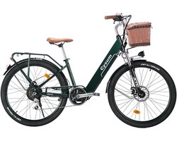 Elektrische stadsfiets voor dames - 26 inch E-bike met trapondersteuning, 250W motor en 80 km actieradius