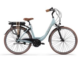 ELUXO E-Voltage City N8 Elektrische Fiets – E-bike – Rijklaar Geleverd - Lage Instap - Framemaat 49 - Uitneembare Accu - 28 Inch - 250W Bewo Middenmotor - 120 km Actieradius - Sea Blue Matt