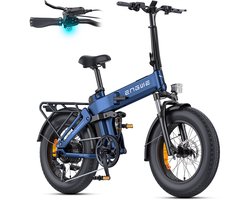 ENGWE Engine Pro 3.0 BOOST Elektrische fiets - Actieradius 130km - Verwijderbare batterij 48V15Ah - 250W Motor - Volledige vering - Shimano 7 Versnellingen - 20 Inch opvouwbare City Commuter E-Bike - Hydraulische olierem - VTT Fatbike - Blauw