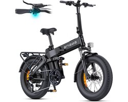 ENGWE Engine Pro 3.0 BOOST Elektrische fiets - Actieradius 130km - Verwijderbare batterij 48V15Ah - 250W Motor - Volledige vering - Shimano 7 Versnellingen - 20 Inch opvouwbare City Commuter E-Bike - Hydraulische olierem - VTT Fatbike - Zwart