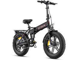 ENGWE EP-2 Boost Elektrische Fiets - 250W Motor - 48V13Ah Batterij - 20 x 4.0" Band - Shimano 7 Versnellingen - 120 km Actieradius - Mechanische Schijfremmen - Zwart