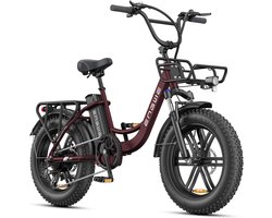 ENGWE L20 Boost Elektrische fiets - 20 * 4.0 Inch - Actieradius 120km - Verwijderbare batterij 48V13Ah - Motor 250W - Shimano 7 versnellingen - LCD Display- Mechanische Schijfremmen - 20 Inch Commuter E-Bike - Rood