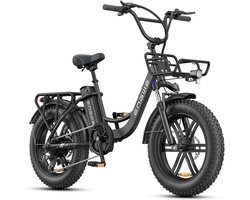 ENGWE L20 Boost Elektrische fiets - 20 * 4.0 Inch - Actieradius 120km - Verwijderbare batterij 48V13Ah - Motor 250W - Shimano 7 versnellingen - LCD Display- Mechanische Schijfremmen - 20 Inch Commuter E-Bike - Zwart