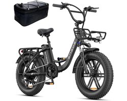 ENGWE L20 Boost Elektrische fiets - Actieradius 120km - Verwijderbare batterij 48V13Ah - Motor 250W - Shimano 7 versnellingen - Mechanische Schijfremmen - 20 Inch Commuter E-Bike - Fatbike - Zwart
