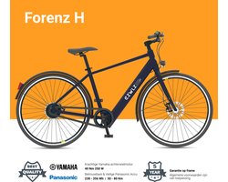 EZWLZ Elektrische Fiets Forenz H - Actieradius 50 km - Yamaha Achterwielmotor - Hybride E-Bike - Panasonic batterij - LCD Display - Blauw Grijs/Matt