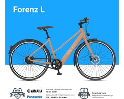 EZWLZ Elektrische Fiets Forenz L - Actieradius 80 km - Yamaha Achterwielmotor - Hybride E-Bike - Panasonic batterij - LCD Display - Zand/Matt