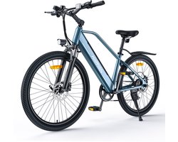 Hillmiles MileTrail 1 Elektrische fiets - Actieradius 80km - Verwijderbare batterij 36V13Ah - Motor 250W - Shimano 7 versnellingen - Hydraulische schijfrem - 26 Inch City Commuter EBike - blauw