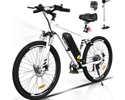 Hitway BK15 Elektrische Fiets | E-bike met Afneembare Accu | 26 Inch | 250W Motor | 12Ah | Wit