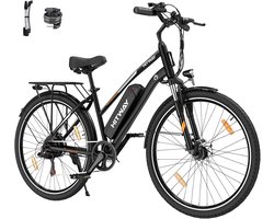 Hitway Elektrische Fiets BK27S - 28 Inch City Commuter EBike met Afneembare 36V 13Ah Lithium Batterij - Damesfiets - E-Bike met 250W Motor - 7 Versnellingen - IP54 Waterdicht