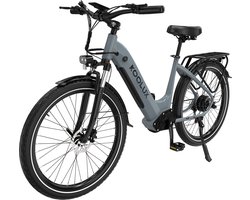 KOOLUX | X2 Elektrische Fiets | E-Bike | 26 x 1,95 Inch Banden | 48V 15Ah Lithium Accu | 250W Motor | Maximaal 25km/u | Maximaal bereik 80km | Hydraulische remmen | 7-speed versnelling | LCD Scherm | Aluminium Frame | Grijs | Gratis Rijklaar Bezorgd