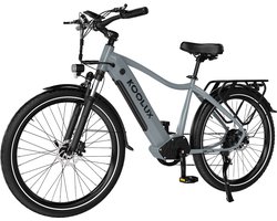 KOOLUX | X3 Elektrische Fiets | E-Bike | 26 x 1,95 Inch Banden | 48V 15Ah Lithium Accu | 250W Motor | Maximaal 25km/u | Maximaal bereik 80km | Hydraulische remmen | 7-speed versnelling | LCD Scherm | Aluminium Frame | Grijs | Gratis Rijklaar Bezorgd