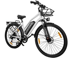 Lookroad Elektrische Fiets - 28 Inch E-Bike - 36V 18Ah Accu (Actieradius tot 120 km) - Met Voorvorkvering & Mechanische Schijfremmen - Stadsfiets Heren/Dames