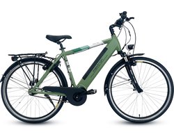 Maxtron MT-11X Elektrische Fiets - 360Wh/36V 10Ah Accu - 100 km Actieradius - MAXXIS 700×40C met reflecterende strepen - Hydraulisch schijfremsysteem - Shimano Nexus 7-speed - Elektrische Stadsfiets - Groen - Heren
