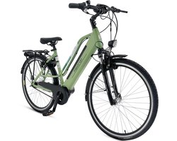 Maxtron MT-12X Elektrische Fiets - 360Wh/36V 10Ah Accu - 100 km Actieradius - MAXXIS 700×40C met reflecterende strepen - Hydraulisch schijfremsysteem - Shimano Nexus 7-speed - Elektrische Stadsfiets - Groen - Dames
