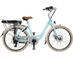 NETTLIFE Elekctrische Fiets 250W - 25km/h - Bereik 35-45km - 26×1.95 Band - Shimano 7 Versnellingen - blauw - IP55