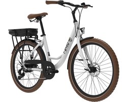 NETTLIFE Elekctrische Fiets 250W - 25km/h - Bereik 35-45km - 26×1.95 Band - Shimano 7 Versnellingen - wit - IP54