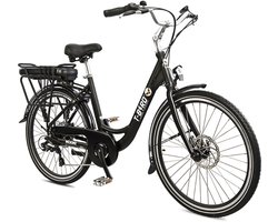 NETTLIFE Elekctrische Fiets 250W - 25km/h - Bereik 35-45km - 26×1.95 Band - Shimano 7 Versnellingen - zwart - IP54