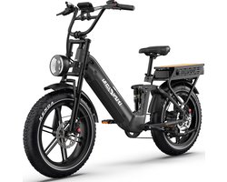 ONESPORT - Elektrische Fiets - Max. 200 km Bereik Dual Battery - 1728Wh Uitneembare Accu - Fatbike 20×4.0” - Shimano 7 Speed - Hydraulische Schijfremmen - Allround Stads - en Offroadfiets – Zwart