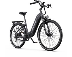 ONESPORT Elektrische Fiets OT05PRO - 810Wh Verwijderbare Batterij - 140km Actieradius - 28" Wielen - Shimano 7 Versnellingen - Hydraulische Schijfremmen - Aluminium Frame - LCD Display & APP - Elektrische Stadsfiets - Technisch grijs