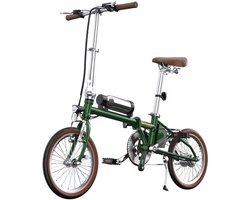 ONESPORT OT02 opvouwbare elektrische fiets, 250 W motor, 36 V 5,2 Ah accu, 16 inch banden, maximale snelheid 25 km/u, actieradius 25 km, V-type rem - groen