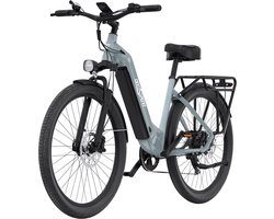 Onesport OT05 Pro Elektrische fiets 27,5” Aluminium frame 36V 22,5Ah Batterij 25km/h 250W Motor Koppelsensor Shimano 7 versnellingen 60-120KM Max Bereik Olieschijf 100kg Max Belasting -Grijs