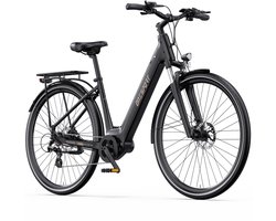 ONESPORT OT07 Elektrische Fiets -110 km Actieradius - 36V 14Ah Verwijderbare Accu - 250W BAFANG Middenmotor - Hydraulische Schijfremmen - Shimano 7 Versnellingen - Aluminium Frame - Elektrische Stadsfiets - Zwart