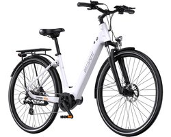 ONESPORT OT07 elektrische fiets, 250 W BAFANG-motor, 36 V 14 Ah-accu, 27,5 inch banden, maximale snelheid 25 km/u, actieradius 110 km, schokdempende vork, hydraulische schijfremmen, SHIMANO 7 versnellingen - wit