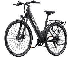 ONESPORT OT12 elektrische fiets, 250 W motor, 36 V 13 Ah accu, 27,5 inch banden, maximale snelheid 25 km/u, actieradius 65 km, mechanische schijfremmen voor en achter, voorvork met vering, Shimano 7 versnellingen - grijs