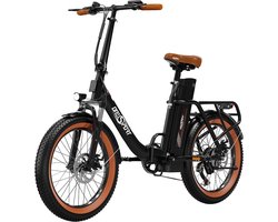 ONESPORT OT16-2 opvouwbare 20 inch stadsfiets in retro-stijl-opvouwbare Pedelec elektrische fiets met 250W achtermotor-Shimano 7-versnellingsderailleur-schijfrem