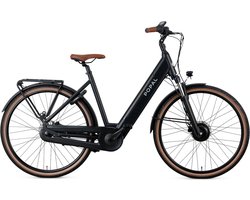 Popal Novel FM Elektrische Fiets 28 Inch - E-bike 47 cm - Damesfiets met 7 Versnellingen - Verende Voorvork - Matzwart
