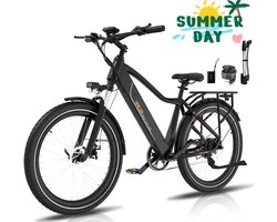 RCB G5 Elektrische Fiets - Lichtgewicht Aluminium Frame - 250W Motor - 36V 13Ah Verwijderbare Batterij - 7 Versnellingen - Met App, NFC & LCD Display - Comfortabel & Roestvrij - Voor Dames en Heren - Actieradius 80km - Zwart