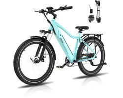 RCB G5 Elektrische Fiets - Lichtgewicht Aluminium Frame - 250W Motor - 36V 13Ah Verwijderbare Batterij - 7 Versnellingen - Met App, NFC & LCD Display - Comfortabel & Roestvrij - Voor Dames en Heren - Actieradius 80km