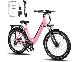 RCB G6 Elektrische Fiets - 27.5 Inch - 250W - 36V 13Ah -7 versnellingen- met App en NFC -roze