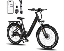 RCB G6 Elektrische Fiets - 27.5 Inch - 250W - 36V 13Ah -7 versnellingen- met App en NFC - Zwart