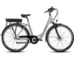 SAXXX Advanced Plus Wave - Elektrische Fiets - 95% Vooraf Geassembleerd stadsfiets - 375Wh uitneembare accu - Max.90 km Actieradius - Shimano Nexus 3-versnellingssysteem - Achterwielmotor 250W - 28" CST - Zadelpenhoogte 50 cm - Grijs