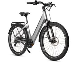 SAXXX Comfort SUV Easy - Elektrische Fiets - 95%Vooraf Geassembleerd Stadsfiets - 468Wh uitneembare accu - 90km Actieradius - SHIMANO Altus 7 Versnellingen - Achterwielmotor 250W - Aluminum Frame - 27.5" CST anti-lek - Zilvergrijs