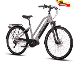 Saxxx PREMIUM SPORT TRAPEZ - elektrische fiets - 522Wh accu - 100 km actieradius - zilver